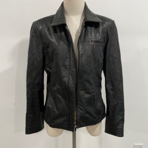 Gallery black leather jacket